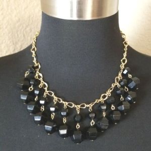 Kate Spade Black Gold Bead Statement Necklace